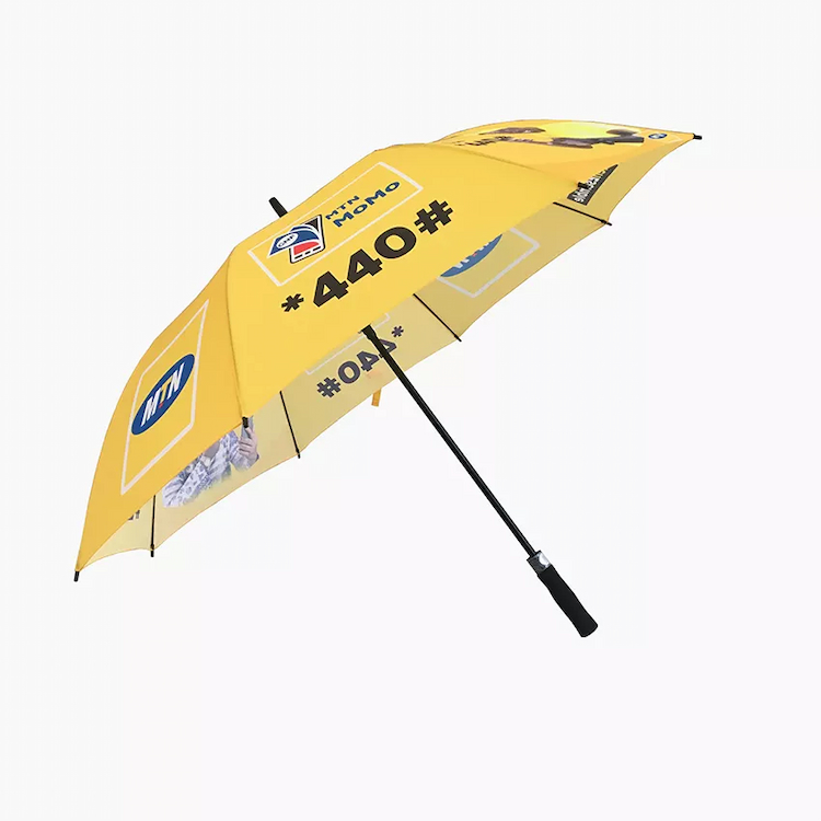 Baskı Özelleştirilmiş Reklam Golf Şemsiyesi Tek Katmanlı Düz ​​Promosyon Şemsiyesi

